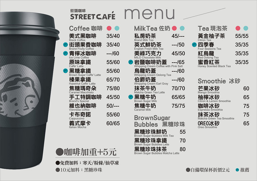 (高雄美食)街頭咖啡 - 喝手搖怎能不嚼QQ的料啊~~入夏就是要免費送你口感升級啦!